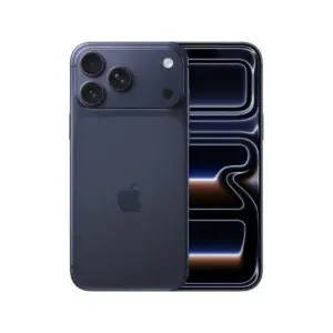 Two dark-colored smartphones shown front and back, with the rear phone overlapping the front display.